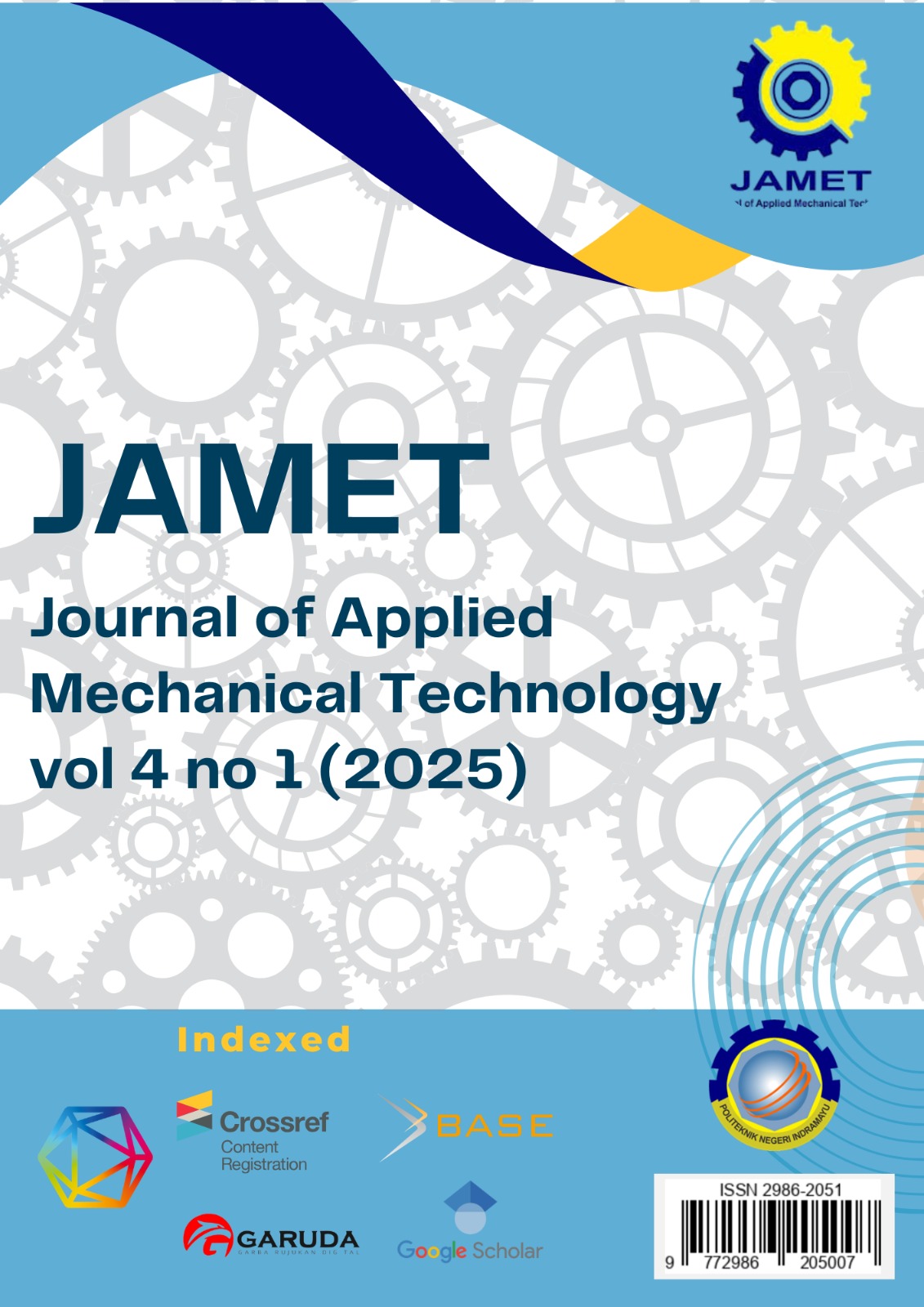 					View Vol. 4 No. 1 (2025): JOURNAL OF APPLIED MECHANICAL TECHNOLOGY (JAMET)
				